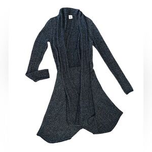 CABI Cloak Cardigan Long Duster Sweater Black Gray 3530 Medium NWOT